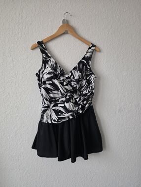 Miraclesuit Aurora Swimdress, a one-piece swimsuit designed 20W